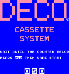 DECO Cassette System loading screen with its countdown counter